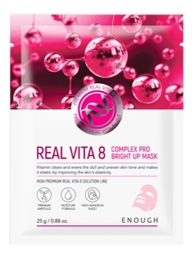 Маска тканевая с витаминным комплексом Real Vita 8 Complex Pro Bright up mask, 25г