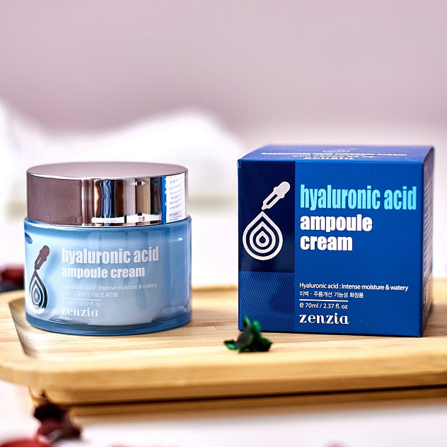 Крем для лица с гиалуроновой кислотой ZENZIA HYALURONIC ACID AMPOULE
